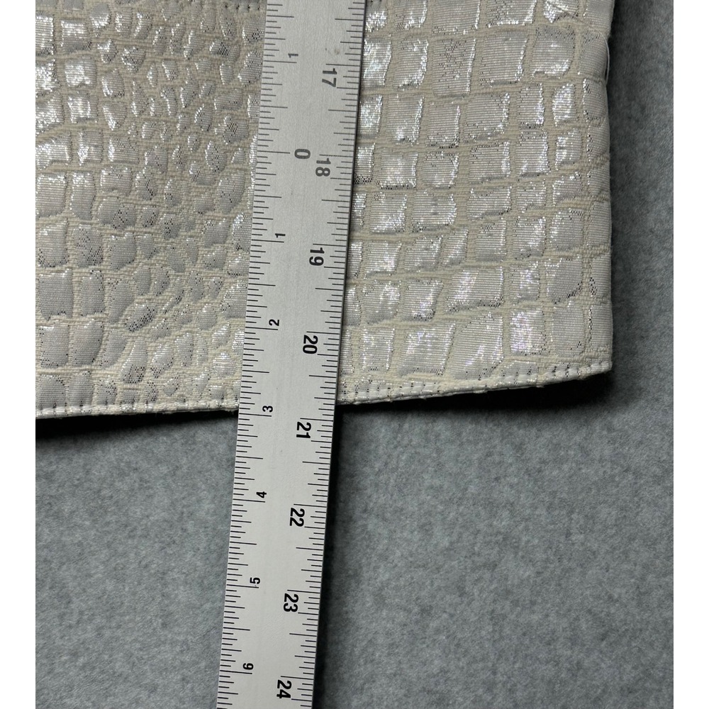 Worthington‎ Womens White Metallic Croc Embossed Moto Jacket Size M Asymmetrical - Picture 7 of 7
